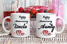 DAYS Anniversary Gift for Uncle Aunty Coffee Mugs Set (-2 Uncle Aunty Quotes Printed White Ceramic Mug Cup