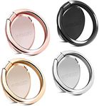 Rngeo Finger Ring Stands Set, Pack of 4 Universal Thin 360 Degree Rotation Phone Rings, Compatible with iPhone, Android & Other Smartphones (4 Packs of Rose Gold, Gold, Gray, Silver & Black)