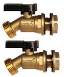 RAINPAL RBS005 Brass Rain Barrel Spigot (LF Compliant, Quarter Turn Ball Valve, for Open Top Barrel) (2)