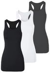 TAIPOVE Extra Long Tank Tops for Women Casual Sleeveless Racer Back Undershirts Loungewear Active Wear Slim Fitted