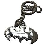 The Noble Collection DC Batman Shaped Logo Keychain In Stainless Steel - 3in (8.5cm) Batman Sigil - Batman Film Set Movie Props - Gifts for Family, Friends & Batman Fans