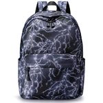 S-ZONE 15.6 Inch Starry Lightning Stylish Backpack Travel Rucksack School Bags for Teenager Girls Boys Students Outdoor Hiking Camping Weekend Backpack