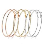 Costume/Fashion Jewellery Rose Gold,Gold, Silver Extra Large Hoop Earring Set Of 3 For Girls and Women from Digital Dress room