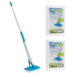 HOMESHOPA Self Wringing Sponge Mop With 2 Pack Refill, Flat Floor, Long Handle Hard Floor Cleaning, Super Absorbent, Lightweight, Non-Abrasive