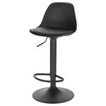 EUGAD Bar Stool Black Kitchen Counter Island Bar Chair Single, Soft Leatherette PU Seat, Solid Adjustable Gas Lift Frame 0651BY-1