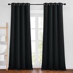 NICETOWN Black Out Curtains 96 inches Long, Grommet Thermal Insulated Blackout Curtains Privacy Window Treatments for Boys Room/Living Room, W46 x L96, 2 Panels