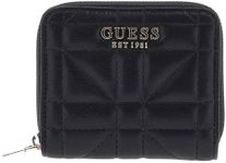 GUESS Women's Assia Around, Small Zip Wallet, Bifold, Black, One Size