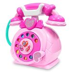 VGRASSP Classic Dial Receiver Simulation Telephone Toy for Kids - Rotating Number Dial with Calling Sound Effect - Storytelling Toy Phone Accompanied with Lights - Color As Per Stock