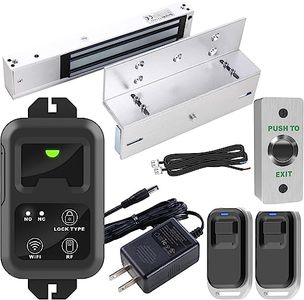 UHPPOTE 2.4GHz WiFi Inswinging Indoor 600lb Electric Magnetic Door Lock Kit System with Remote and Smartphon app Control