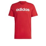 adidas Men's Essentials Single Jersey Linear Embroidered Logo T-shirt T-Shirt, Better Scarlet, M