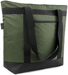 BeeGreen Army Green Insulated Cooler Bag with Handles Oversized Sturdy Leakproof Freezer Shopping Tote for Groceries Heavy Duty Thermal Food Delivery Bag to Keep Food Cold and Warm