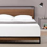 ZINUS Suzanne 18 cm Bamboo and Metal Platform Bed Frame | Wood Slat Support | Easy Assembly | Double | Chestnut Brown