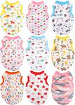 9 Pieces Small Dog Clothes Dog T-shirt Puppy Clothes Shirts Cute Print Pet Dog Shirt Small Dog Clothes Summer Pet Shirt Doggie Vest for Small Dogs Pets Puppy Kitten (Small)