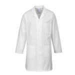 Portwest 2852 Standard Lab Coat Hard Wearing Workwear Lab Coat White, Small