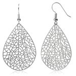 Silver Teardrop Earrings for Women, Hypoallergenic Exquisite Leaf Earrings, Handmade Plant Dangle Earrings for Fashion Trendy