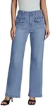 luvamia Womens Straight Leg Jeans Blue Jeans for Women High Waisted Wide Leg Jeans for Women Stretch High Rise Jeans for Women Wide Leg Jeans Women Roadknight Blue Size Large US Size 12 to Size 14