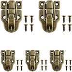 QWORK® Antique Toggle Catch Latch Clasp, Vintage Retro Style Bronze Buckle Lock for Box Suitcase Wooden Case, Lock Box Tool, Pack of 5