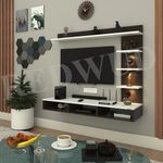 Redwud Gyder Wooden TV Entertainment Unit Wall TV Stand LED Light TV Cabinet for Living Room, Bedroom, Office (Wenge/White) Ideal for TVs up to 42 inches