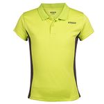 KASGO Girls Sports T-Shirt (Polo Neck, Lime/Asphalt) (11-12 Yrs)