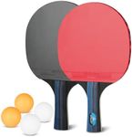 Ping Pong Paddle Set, Premium Rackets with Advanced Speed, Control and Spin Table Tennis, with Convenient Zipped Storage Bag and for Indoor & Outdoor Games (A10)