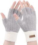 Gebell Fingerless Gloves For Women - Winter Thermal Gloves Warm Soft Knit Half Fingers Mittens for Ladies Driving Working Typing UK