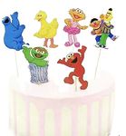 ATL CREATION 24pcs Cake Toppers Decorations For Birthday Theme Sesame Street Elmo Cookie Monster Ernie Big Bird and Bert Cupcake And Cake Decoration For Birthday Party