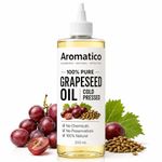 AROMATICO Cold Pressed Grapeseed Oil for Hair & Skin - Lightweight Grape Seed Oil for Oily Scalp, Acne-Prone Skin & Body Massage | 200ml