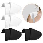 Zaruatu 4 Pairs Set-in Shoulder Pads 1.5cm Thickening Foam Shoulder Pads for Womens Clothing Sewing Supplies Breathable Sponge Pads for Sloping High Low Shoulders Blazer Suit (Black & White)