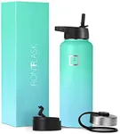 IRON °FLASK Sports Water Bottle - 40 Oz 3 Lids (Straw Lid), Leak Proof - Stainless Steel Gym & Sport Bottles for Men, Women & Kids - Double Walled, Insulated Thermos, Metal Canteen