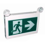 EBOKA Running Man Exit Sign CET-180 Thermoplastic Sign Combo Emergency Light LED with 2 Heads Left Right Battery Backup for 90 Minutes 120v 347v Universal mounting- Eboka (1, CET-180)