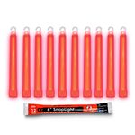 Cyalume SnapLight Industrial Grade Chemical Light Sticks, Red, 6-Inch Long, 12 Hour Duration (Pack of 10)