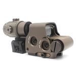 558 Holographic Sight and G43 3X Magnifier Hybrid Sight, Green & Red Dot Scope and 3X Magnifying Glass Combo, Quick Release Rollover Multiplier, for 20mm Rail Mount (Tan)