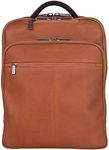 Kenneth Cole REACTION Colombian Leather 16" Manhattan Slim Laptop Travel Backpack, Cognac