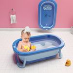 Lifelong Cuppy Baby Bath Tub for 0-3 Years | Spacious, Durable & Anti Skid Seating Tub for Babies - Colapsable & Easy to Store | Safe, Non-Slip Strong Foldable Legs | Easy Drainage Hole, BPA Free