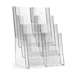 Taymar 4C230 Table Leaflet Stand, DIN Long (DL) or DIN A4, 4 Tiers, Clear, Pack of 2