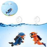 2PCS Floating Fish Tank Decorations,Mini Aquarium Decorations Cute Little Diver Aquarium Decor,Fish Tank Accessories Fish Tank Aquarium Ornaments Betta Fish Accessories,for All Kinds of Fish Tanks