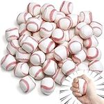 50 Pcs Mini Soft Foam Baseballs 2 Inch Baseballs in Bulk Sports Themed Baseball Toys Stress Anxiety Relief Baseball for Little Teens Baseball Party Decorations Favors Supplies Gifts Stocking Stuffers