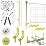 Franklin Sports Fun 5 Outdoor Game Set - Backyard Lawn Games - Volleyball, Badminton, Flip Toss, Ring Toss and Flying Disc Included, 50804X