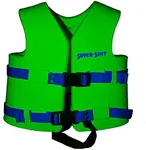 TRC Recreation Super Soft Child Size X Small Life Jacket USCG Approved Vinyl Coated Foam Swim Vest for Kids Swimming Pool and Beach Gear, Marina Blue