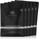 The Man Company Hydrating Face Sheet Mask (Pack Of 5) Charcoal Sheet Mask Set (0.85 Oz X 5) - Hyaluronic Acid Sheet Mask - Anti Aging, Deep Pore Cleanser, Moisturizer - Aloe Face Mask Sheet