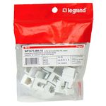 Legrand - OnQ Telephone Keystone Jack RJ45, 6P6C Insert, QuickConnect Universal Keystone Connector for Phone Connections, Rear Mount Snap-in Keystone Design, White, 10 Count, WP3473WH10