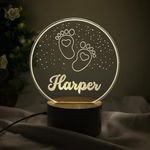 WOWOOD Customized Baby Name Lamp Birthday Decor for Twins Baby Shower (Baby Feet)