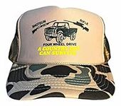 Shotgun Rifle Four Wheel Drive A Country Boy Can Survive Hat Trucker Hat Camouflage Hunting Snapback, Camouflage, Medium-X-Large