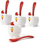 MSC International Doodle Doo Egg Cup with Spoon, White/Red