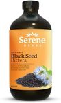 Serene Herbs Black Seed Bitters with Black Seed, Milk Thistle, Sea Moss, Dandelion Root, Ginger, Cayenne, Moringa Super Antioxidant for Immune Support, Joints, Digestion, Hair & Skin|16 oz