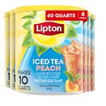 Lipton Iced Tea Mix, Peach 10 qt (Pack of 6)