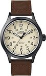 Timex Men's T49963GP Expedition Scout Metal Cream Dial and Brown Leather Strap