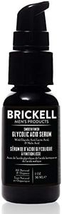 Brickell Men's Smooth Finish Glycolic Acid Serum For Men, Natural and Organic, Anti Aging Serum To Reduce Fine Lines and Wrinkles, 1 Ounce, Scented