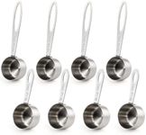 Hedume Set of 8 Coffee Scoop, Stainless Steel Coffee Measuring Scoops 1/8 Cup, Including 4 Pack Short Handled and 4 Pack Long Handle Coffee Scoops for Coffee, Tea, Sugar and Milk, 30 ml
