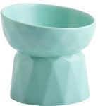 KUTKUT Ceramic Cat Bowl Anti Vomiting, Raised-Cat Food Or Water Bowl For Cats And Small Dogs, Ceramic Food Bowl For Protecting Spine, Backflow Prevention Dishwasher Safe (Green, 15 Cm X 12 Cm X 12 Cm)